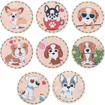 8 deler 5D DIY Diamond Painting Coasters, Diamond Art Painting