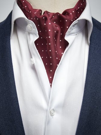 John Henric Men's Burgundy Ascot Dotted Size Onesize