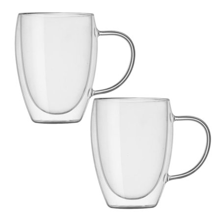 350 ml glas kaffekop med håndtag til varm te, kaffe og juice