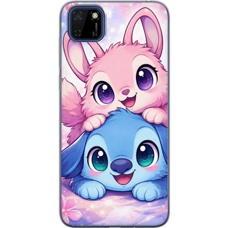 Kompatibel Mobilcover til Huawei Huawei Y5p Sød kawaii illustration med pink og blå fantasidyr, store øjne og bløde farver perfekt til børnevære