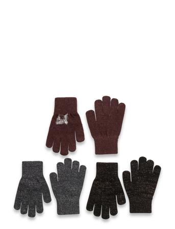 Magic Gloves 3 Pack W. Lurex Accessories Gloves & Mittens Gloves Multi/patterned Mikk-line