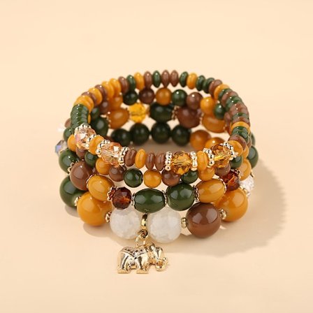 1PCS Bohemian Bead Bracelet, Ladies Multilayer Stackable Bea