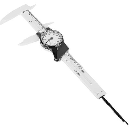 Vernier-satula, 150 mm:n kellotaulu muovinen Noniamittaviivain Katon mittausviivatyökalu [valkoinen]