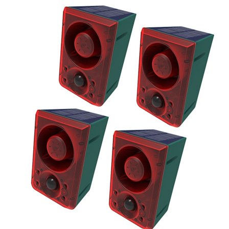 4-pack Säkerhetslampa Ljudlarm Rörelsesensor IR-sensor Utomhus