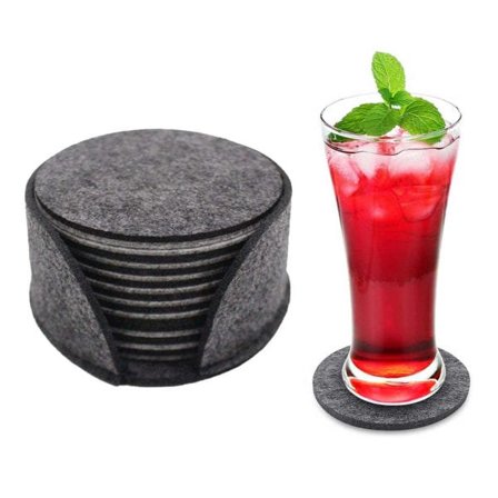 10-pak Vendbare Filtbrikker i Grå med Grå Holder