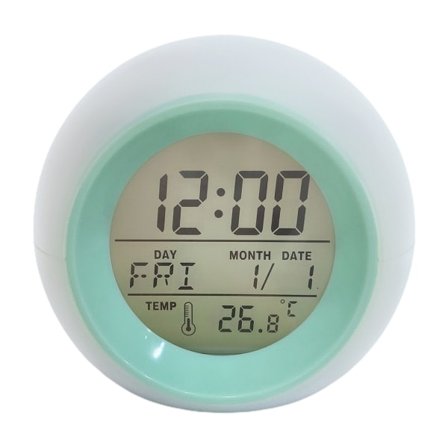 Digital Klocka Barnlarm Klocka Nattlampa Måne Stjärnor Projektor Alarmklocka Mintgrön