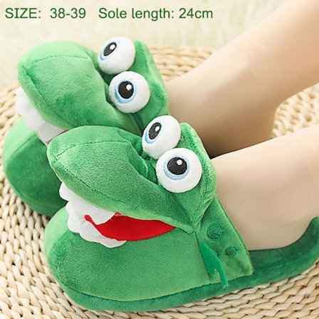 Tegneserie Crocodile Cotton Slippers Moving Funny Walking with Ope