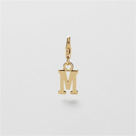 M Letter Charm - 24K GULDPLÄTERAT STERLING SILVER - Safira