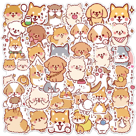 50 St Kawaii Söta Hundklistermärken Lovely Pets Stickers