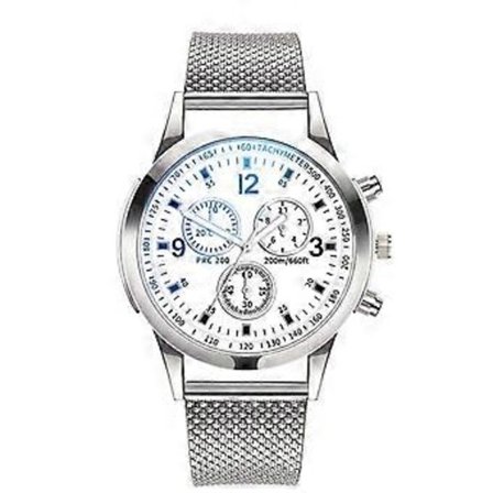 McyKcy Herreure - Rustfrit Stål med Krystaller En Stilfuld og Luksuriøs Ur til Mænd C