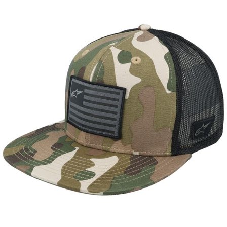 Alpinestars - Camo trucker Keps - Flag Flat Green Camo/Black Trucker @ Hatstore