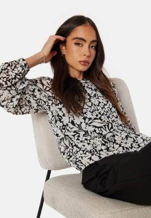 Object Collectors Item Objmila L/S Top White/Floral 38 White/Floral Hverdagsbluser & skjorter Dam