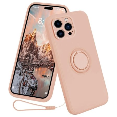 iPhone 16 Pro Skal Med Ringhållare Rosa