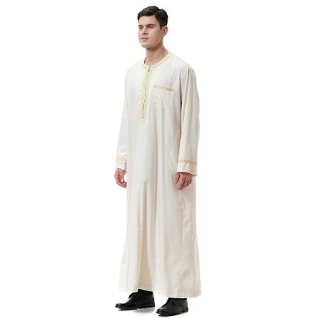 Muslimien islamilaiset vaatteet miehille Jubba Thobe -printtivetoketju Kimono Pitkä kaapu Saudi-Arabian muslimivaatteet Abaya Caftan Islam Dubai 
