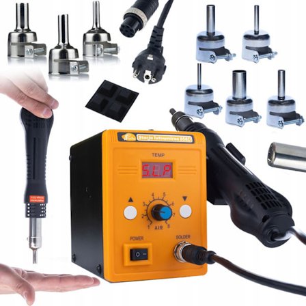 Loddekolbe Hot Air 858D – 700W | 8 Dyser | Temperatur 100–500°C | til Elektronikreparation