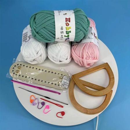 DIY håndlavet taske Retro stil håndtaske syning med syværktøj PU læder bund Hæklet håndtag Tasker Fremstilling af håndværkstilbehør Style 5