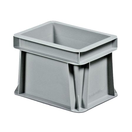 Schoeller Allibert Euroback 6496 Transportkasse grå, uten håndtakshull 200x150x145 mm, Garasjeinnredning & oppbevaring