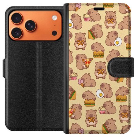 Kompatibelt Lommeboketui til Apple Apple iPhone 17 Pro Max Kawaii capybara mobildeksel med flere søte figurer