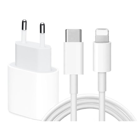 iPhone hurtigoplader strømadapter - Lightning USB-C - 2m