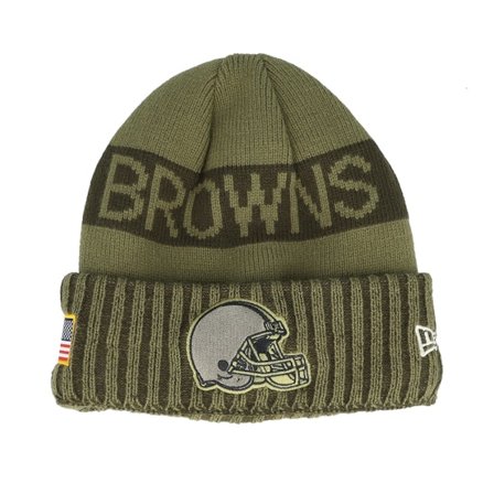 New Era - Verde cuff Beanie - Cleveland Browns NFL Salute To Service Green Knit Cuff @ Hatstore