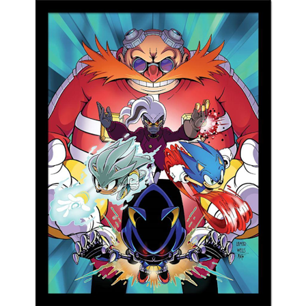 Sonic The Hedgehog nummer 14 omslag inramad affisch 40cm x 30cm Mul