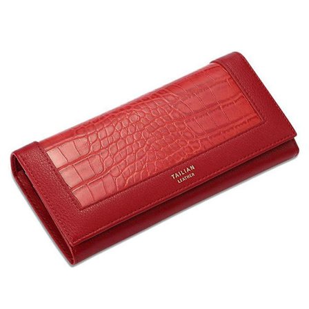 Krokotiilikuviollinen naisten pitkä lompakko PU-nahkainen clutch-laukku korttien ja käteisen säilytyslompakko