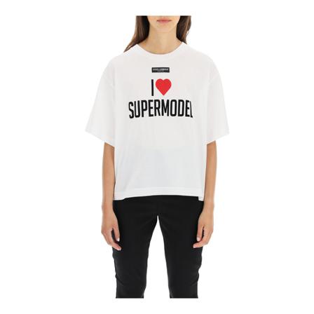 Dolce & Gabbana love supermodel t-shirt Hvid, Dame T-shirts
