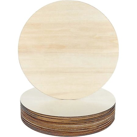 20 kpl Viimeistelemättömiä Pyöreitä Puukiekkoja, 25 cm / 10 tuuman Halkaisija, 3 mm Paksu, Tavallisia Luonnollisia Tyhjiä Puulevyjä Maalaukseen, 