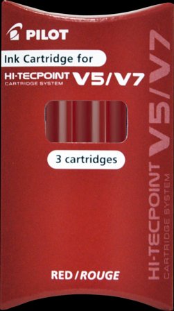 PILOT Refill Hi-Tecpoint V5/V7 röd 3/fp - Lyreco - Kontorsmaterial - Pennor - Pennpatroner