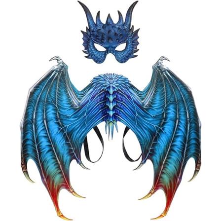 Halloween Mardi Gras Kostym Cosplay Uggla Drake Vingar för Vuxna