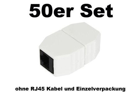 ALLNET RJ45 magnetische Sicherungskupplung 50er Bulk Set, Abwurfbuchse, PoE fähig, bis zu 10GBit
