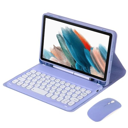 Tangentbordsfodral för Samsung Galaxy Tab A9 Plus 11 tum 2023, Avtagbart trådlöst tangentbordsskydd, Lila