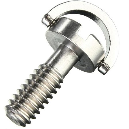 Lang 1/4 skrue i D-ring rustfrit stål sølv til stativ QR kameraplade