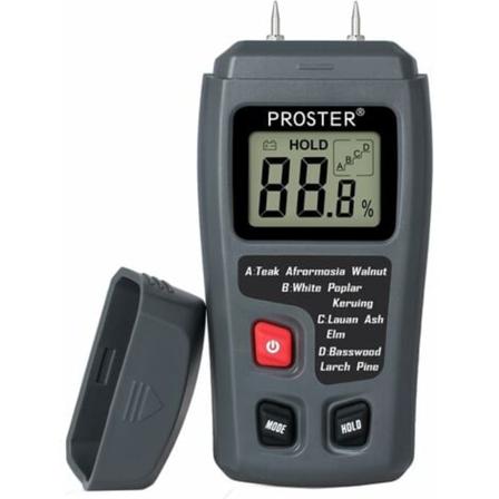 Pin Trefuktighetsmåler Digital Fuktighetsdetektor med HD LCD-skjerm Trefuktighetsmåler 0-99,9% Nøyaktighet 0,5% Oppløsning +/- 0,1% for Tre