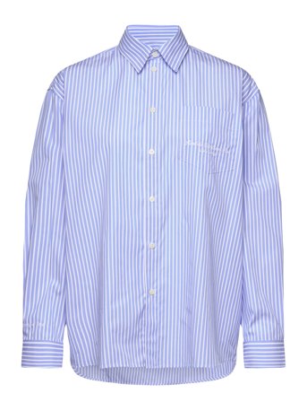 Sporty & Rich Eden Script Oversized Shirt - Blue - L