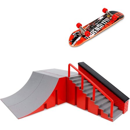 Finger Skateboard Rampe Tilbehør Sæt, Fingerboard Skate Park Kit Rampe Finger Skateboards Træningsrekvisitter til Børn (B)