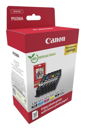 Canon PGI-530/CLI-531 PGBK/C/M/Y/BK/ GY PHOTO VALUE SUPL