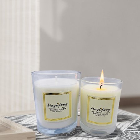 Lime Basil & Mandarin tuoksukynttilä - 7,3x8 lasipurkki, 160 g soijavahaa