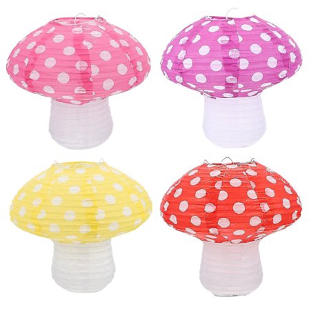 4 stk. Soppformede Lykter, Foldbare Papirlykter, Kreative Festdekorasjonsrekvisitter