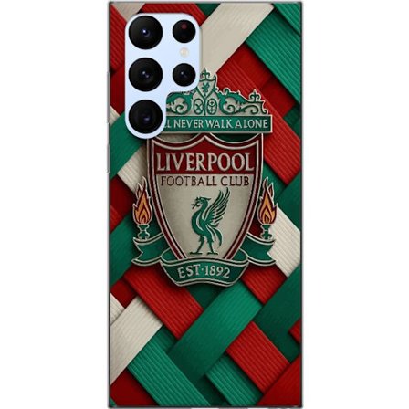 Yhteensopiva Puhelinkuori Samsung Samsung Galaxy S22 Ultra 5G Liverpool Football Clubin tunnus, jossa You'll Never Walk Alone voimakkaassa graafisessa