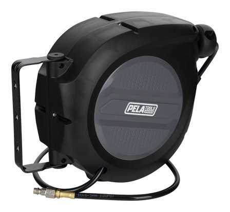 PELA 532900 Slangvinda 12 m, självupprullande, Tryckluft & gas
