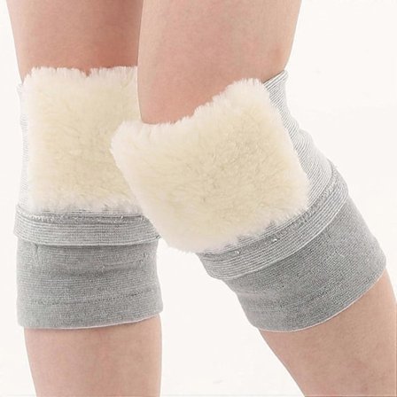 Fleece Knevarmere | Justerbare Kashmir Knevarmere - Lammeull Knevarmere Kneeputer Muskelleddsomsorg Kneestøtte Pustende Myk Knevarmer M