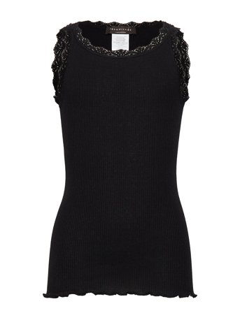 Beatha Silk Top W/ Lace Black Rosemunde Kids