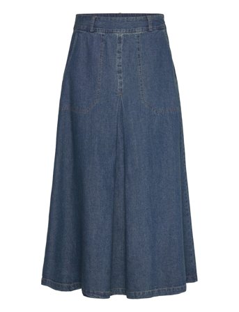 Pd-Harper Chambrey Pleat Skirt Navy Pieszak