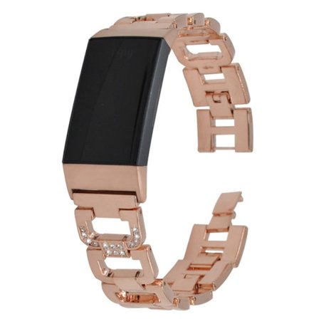 Fitbit Charge 5 aluminiumklockarmband med strassdekor - Roséguld