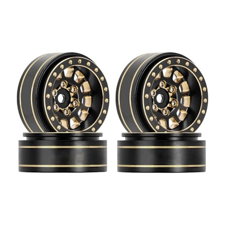 4 stk messing Beadlock felger 12-eikers hjul for 1/18 TRX4M 1/24 SCX24 Deadbolt-RC Crawler Beadlock hjul oppgraderingstilbehør