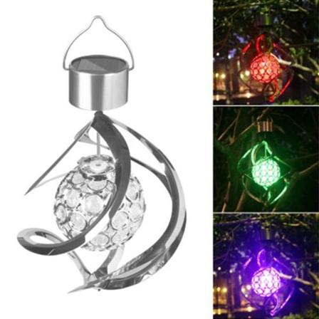 Solcelledrevet LED vindspinner fargeskiftende lampe utendørs hengende vindklokkespill lys for