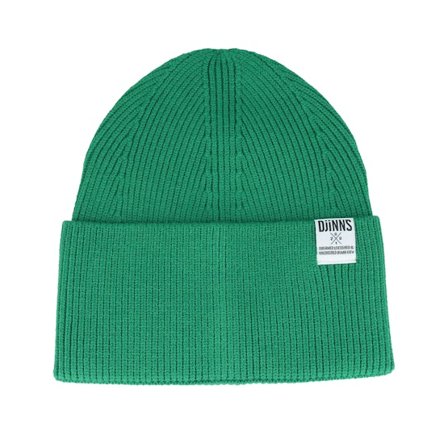 Djinns - Vert cuff Bonnet - Basic Beanie Wooly Knit Kelly Green Cuff @ Hatstore