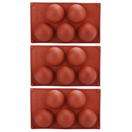 3 STK Silikon Halvkuleform for DIY Varm Sjokolade Mousse Kake 5 Hulrom