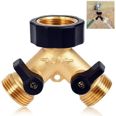 Messing Vaskemaskine Dobbelt Hane 2-Vejs Hane Adapter 3/4 Tomme